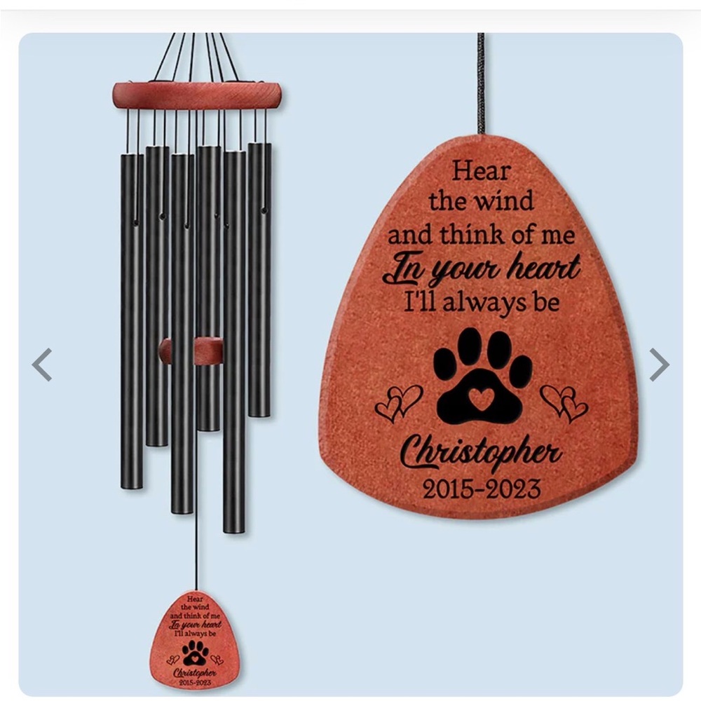 Memorial Wind Chime for Pets - Black and Brown